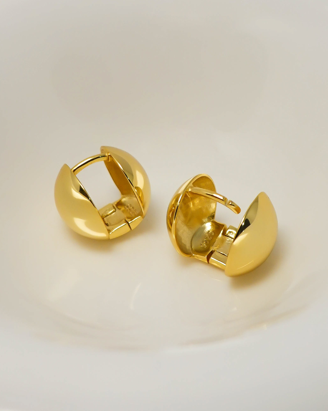 Gold Vermeil Ball Huggie Hoops