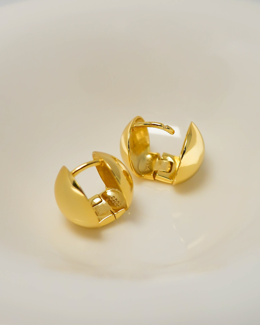Gold Vermeil Ball Huggie Hoops