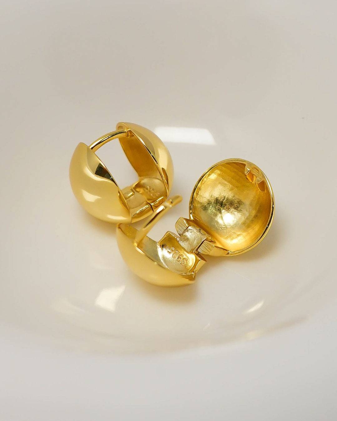 Gold Vermeil Ball Huggie Hoops