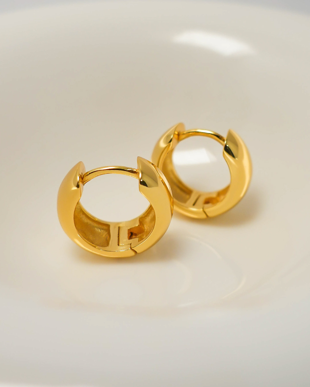 Gold Vermeil Chunky Huggie Hoops 