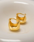 Gold Vermeil Puffy Hoop Earrings 