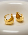 Gold Vermeil Puffy Hoop Earrings 
