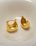 Gold Vermeil Puffy Hoop Earrings 