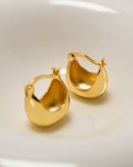 Gold Vermeil Puffy Hoop Earrings 