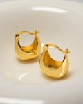 Gold Vermeil Puffy Hoop Earrings 