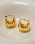 Gold Vermeil Puffy Hoop Earrings 