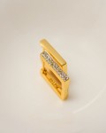 Gold Vermeil Square Pavé Huggie Hoops 