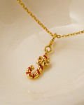 Gold Candy Cane Charm Pendant