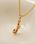 Gold Candy Cane Charm Pendant