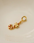 Gold Candy Cane Charm Pendant