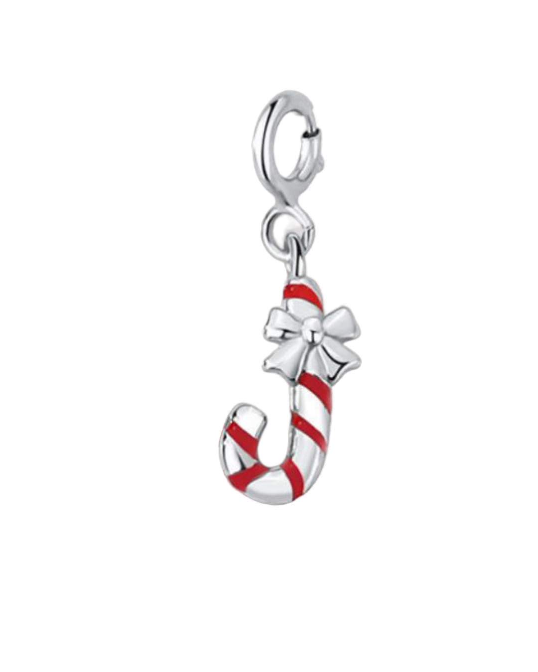 Silver Candy Cane Charm Pendant
