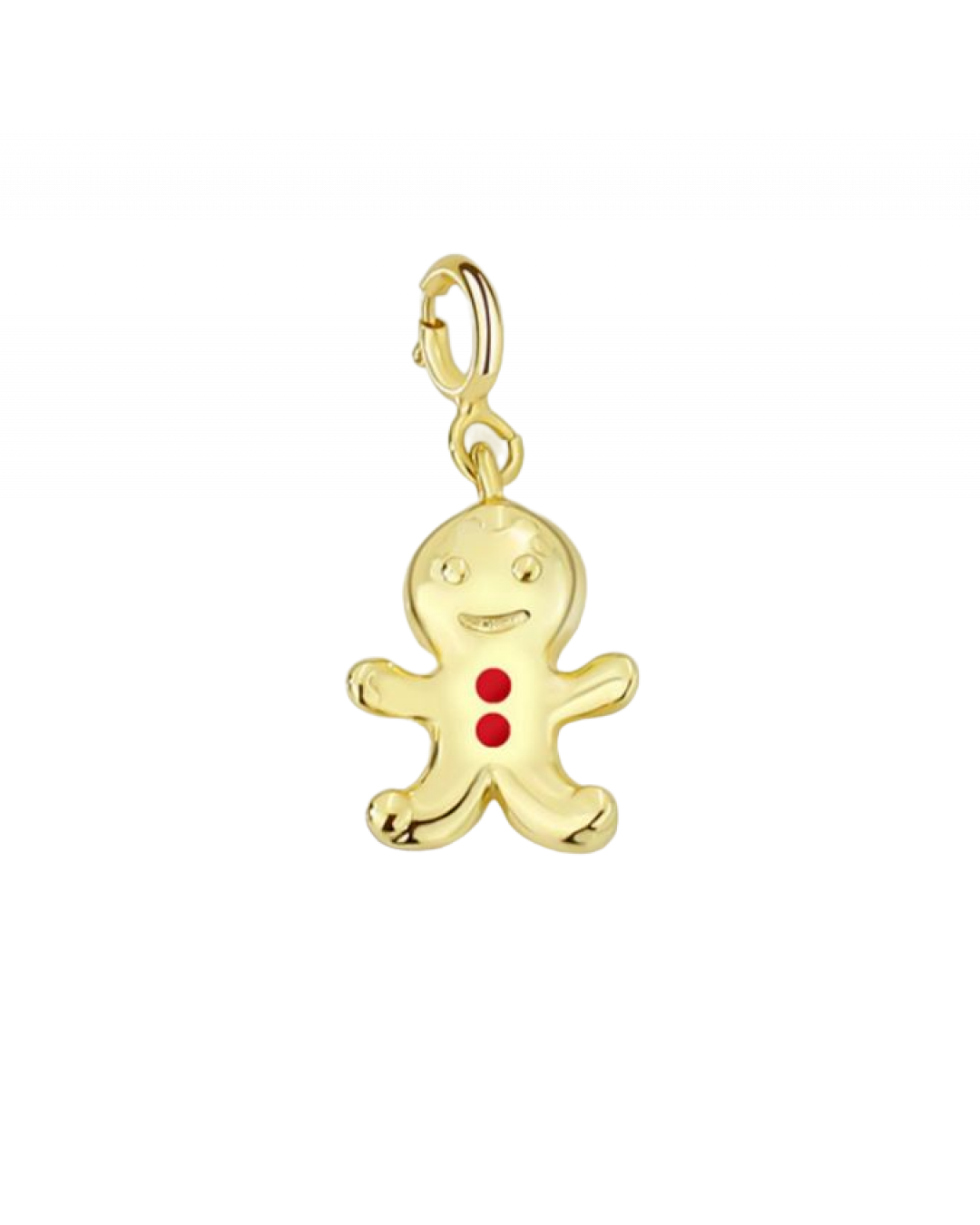 Gold Gingerbread Man Charm Pendant 