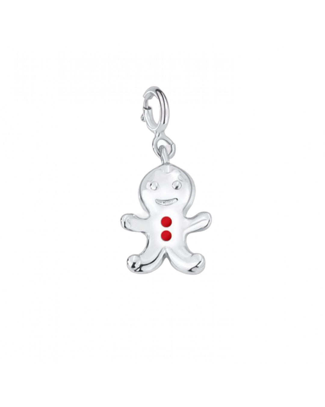 Silver Gingerbread Man Charm Pendant 