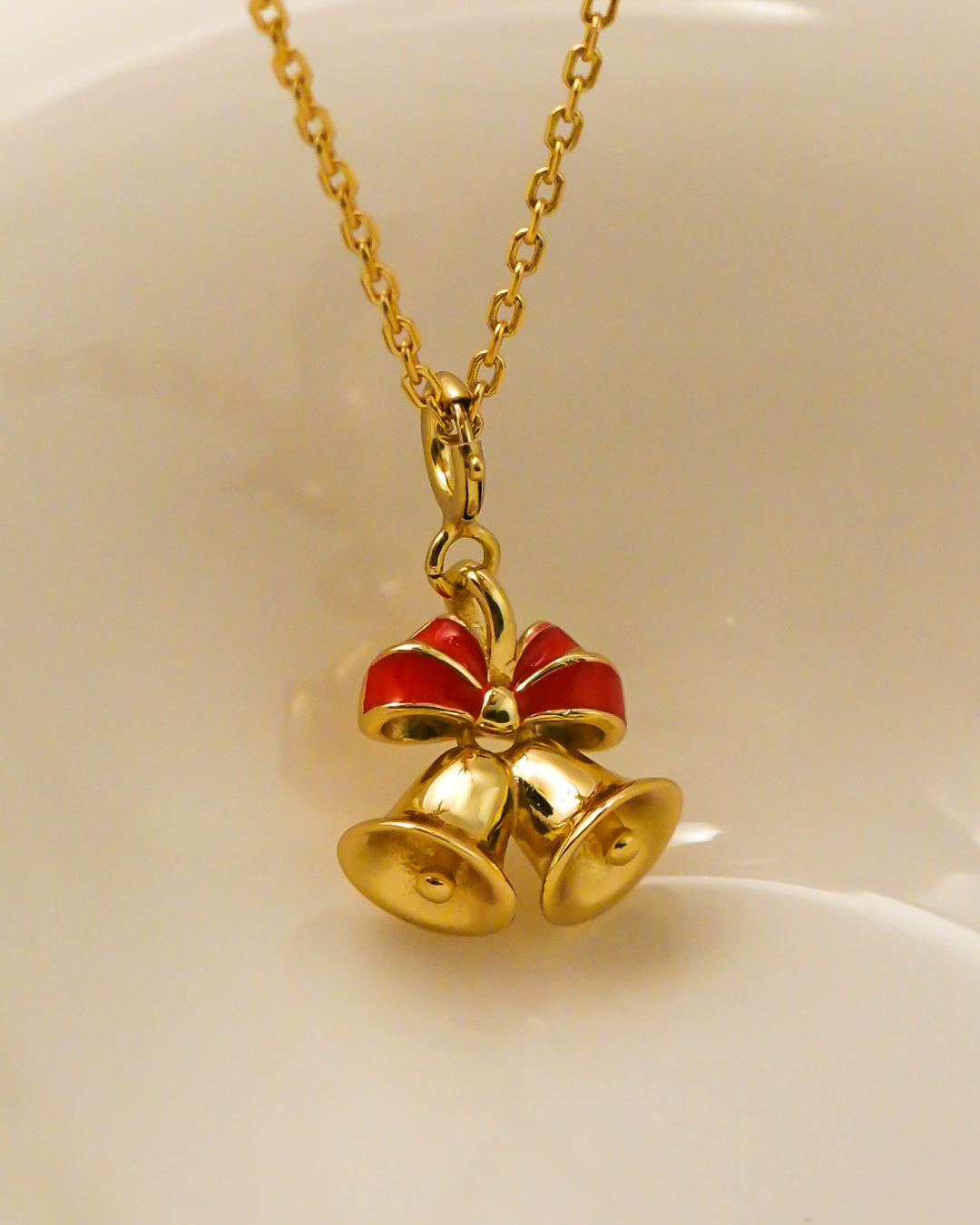 Gold Jingle Bell Charm Pendant