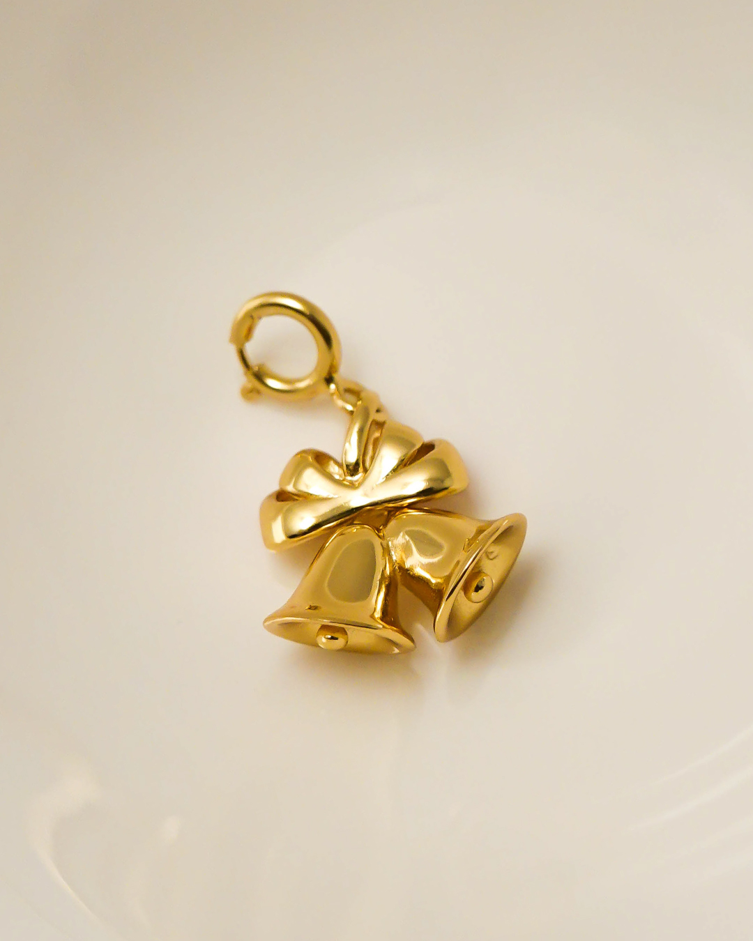 Gold Jingle Bell Charm Pendant