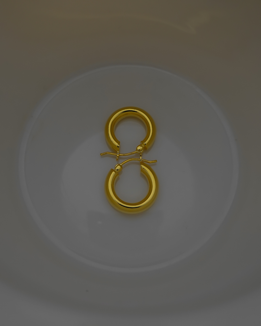 Gold Vermeil Tube Hoop Earrings 