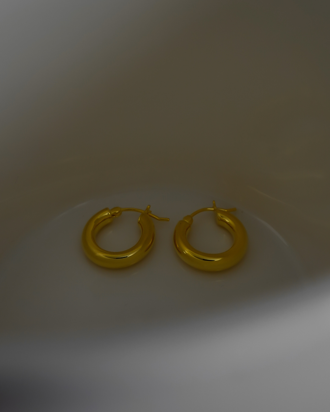 Gold Vermeil Tube Hoop Earrings 