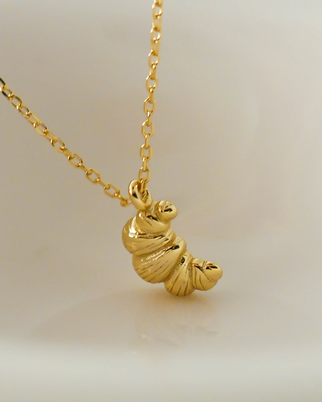 Gold Croissant Pendant Necklace