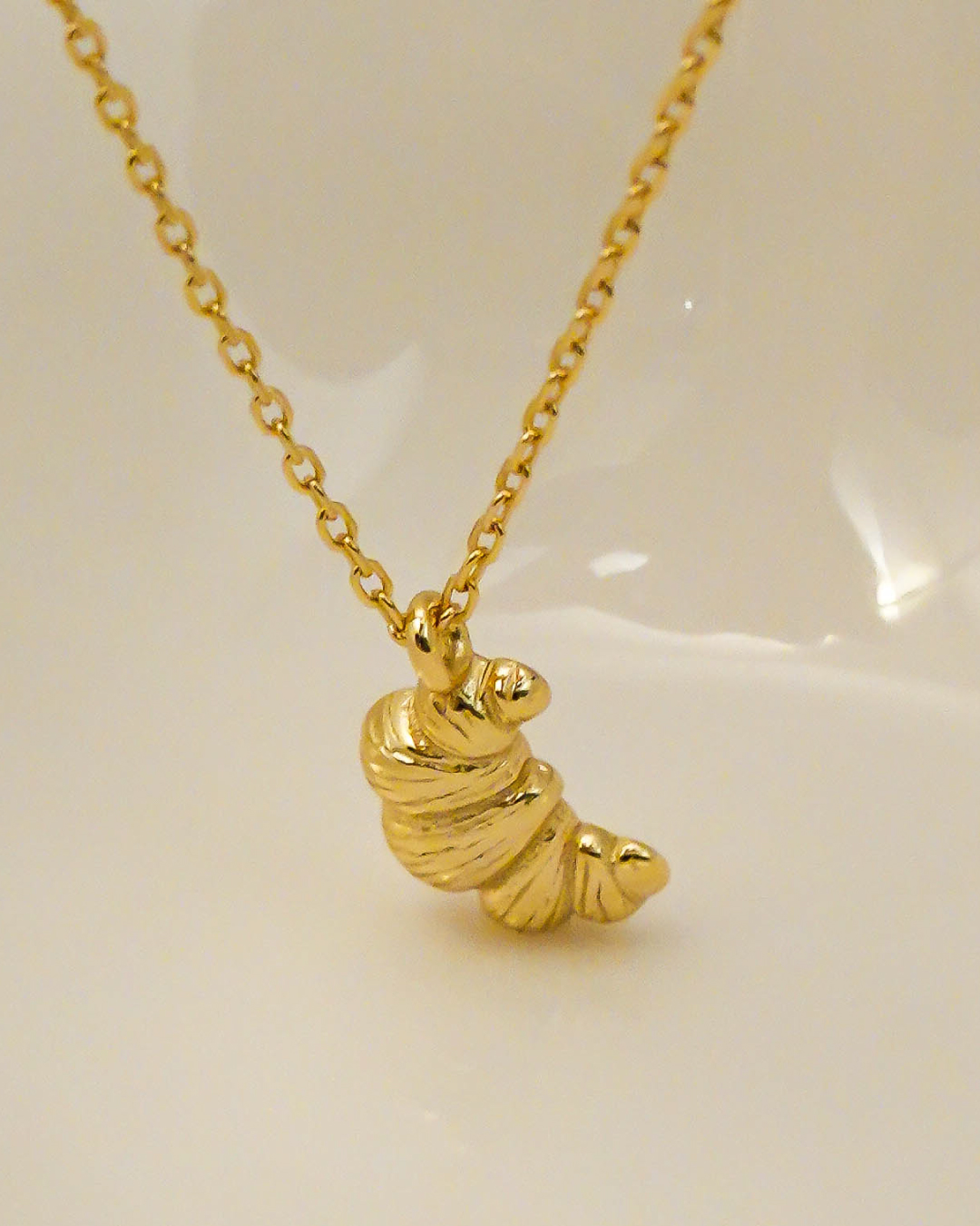 Gold Croissant Pendant Necklace