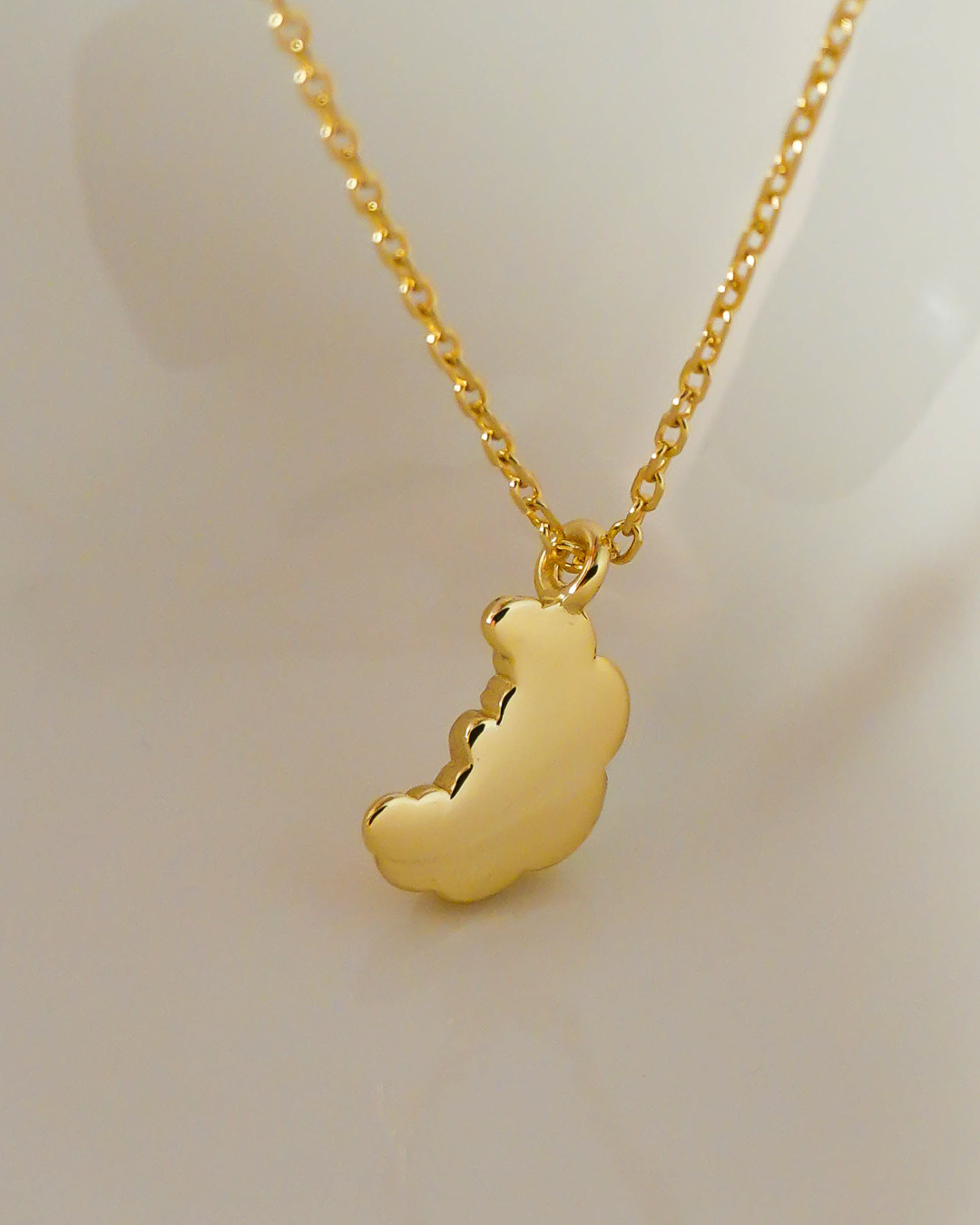 Gold Croissant Pendant Necklace